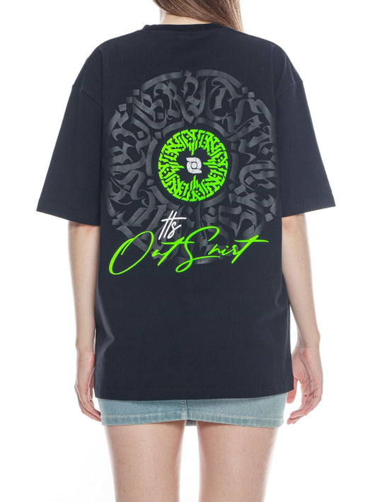 Outshirt Green highlighter calligraphy T-shirt Streetwear